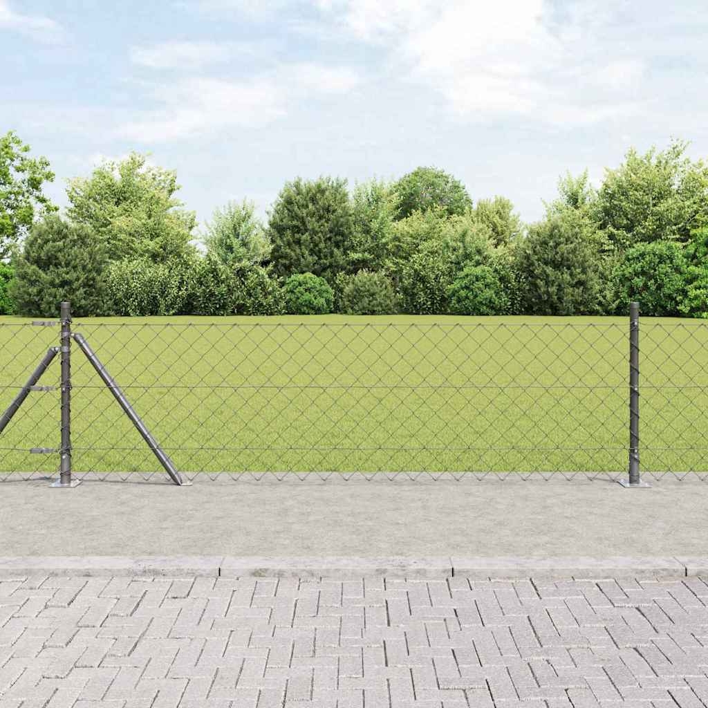 Zaunpfostenset Silber 10 x 0.6 m Verzinkter Stahl