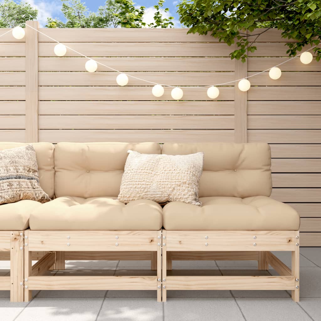 Mittelsofas mit Kissen 2 Stk. Massivholz Kiefer Mittelsofas mit Kissen 2 Stk. Massivholz Kiefer