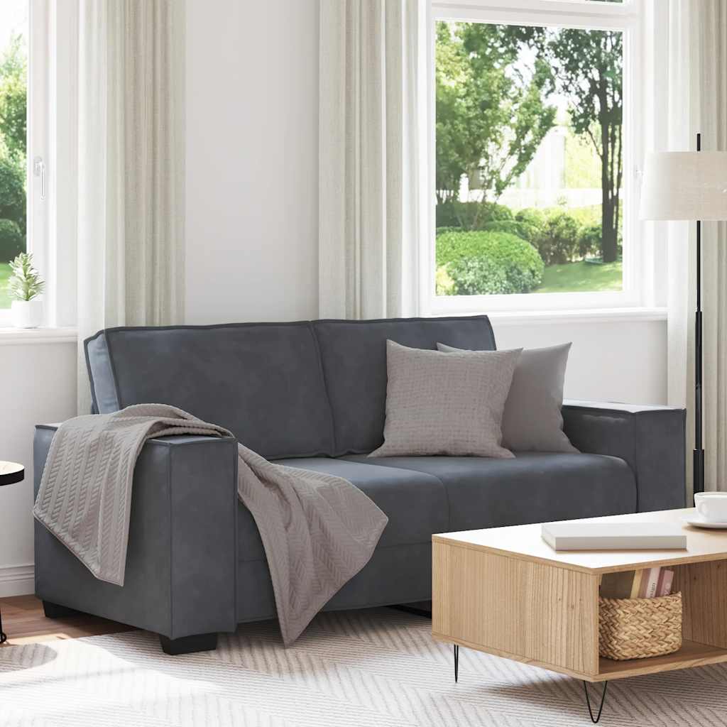 2-Sitzer-Sofa Dunkelgrau 140 cm Samt 2-Sitzer-Sofa Dunkelgrau 140 cm Samt