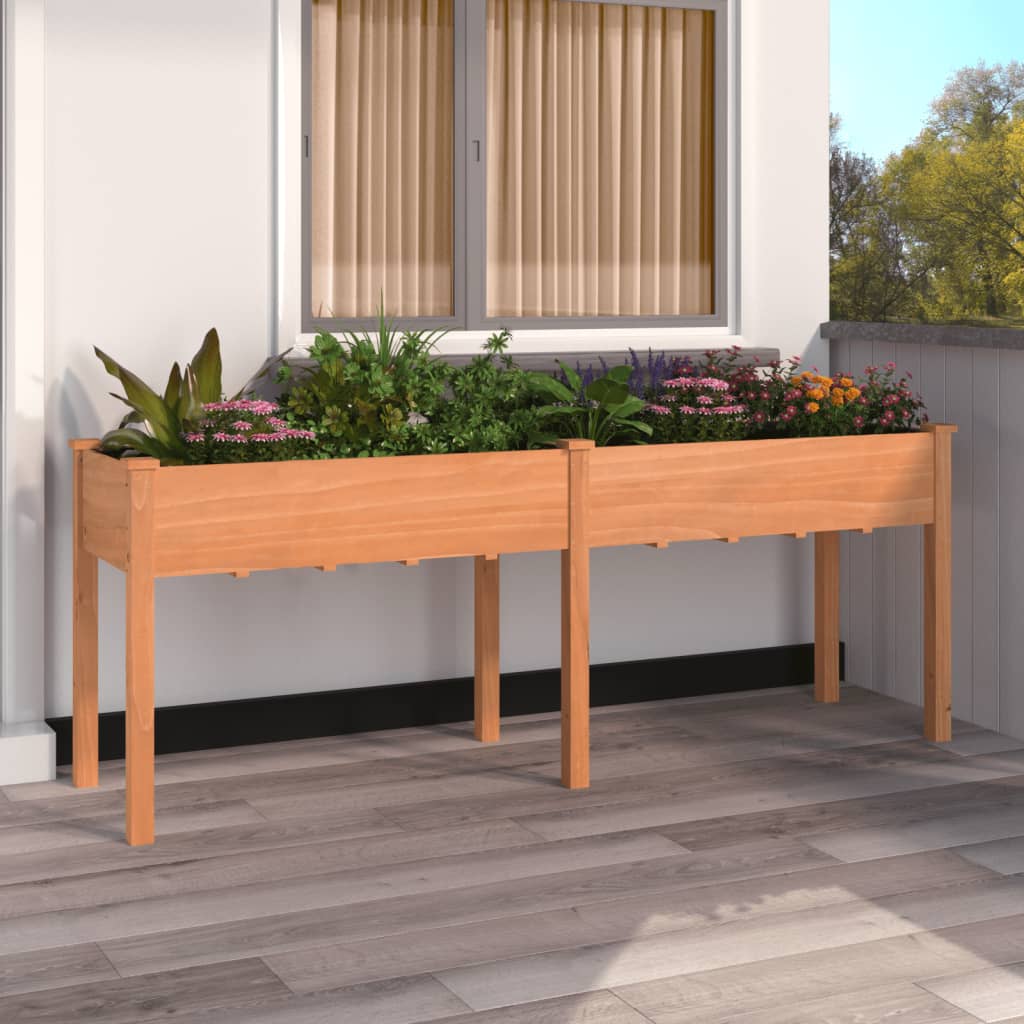 Pflanzkübel mit Einsatz Braun 203x53x76 cm Massivholz Tanne Pflanzkübel mit Einsatz Braun 203x53x76 cm Massivholz Tanne