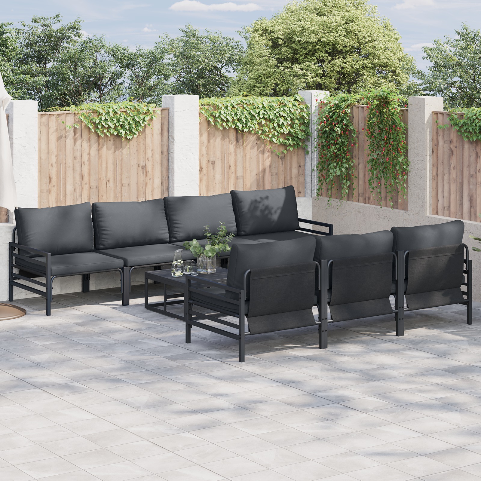 Garten-Sofa-Set mit Kissen mit Kissen 8 pcs Anthrazit 70 x 70,5 x 31,5 cm Garten-Sofa-Set mit Kissen mit Kissen 8 pcs Anthrazit 70 x 70,5 x 31,5 cm