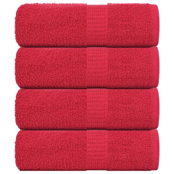 Gästetücher 4 Stk. Rot 30x50 cm 360 g/m² 100% Baumwolle