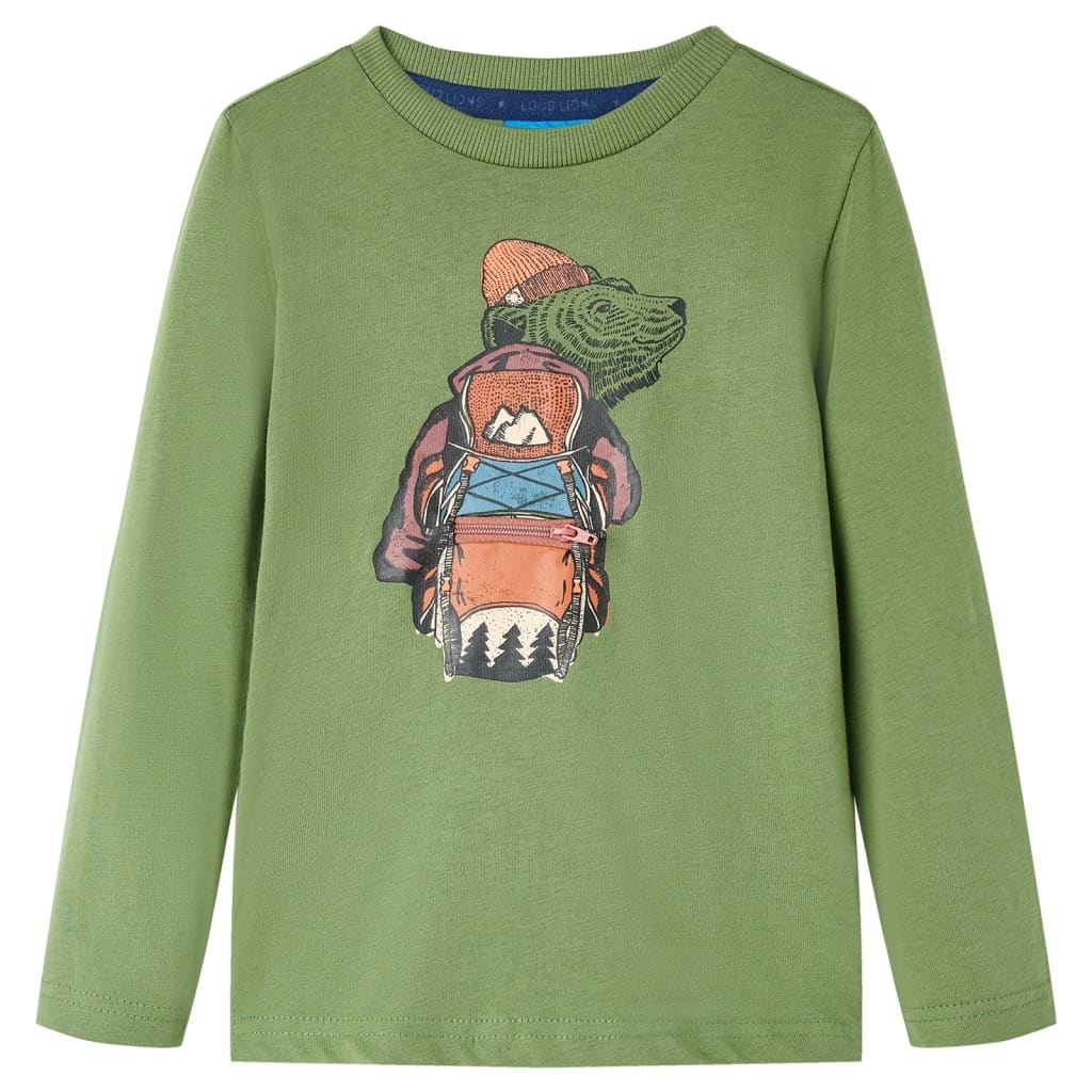 Kinder-Langarmshirt Helles Khaki 128