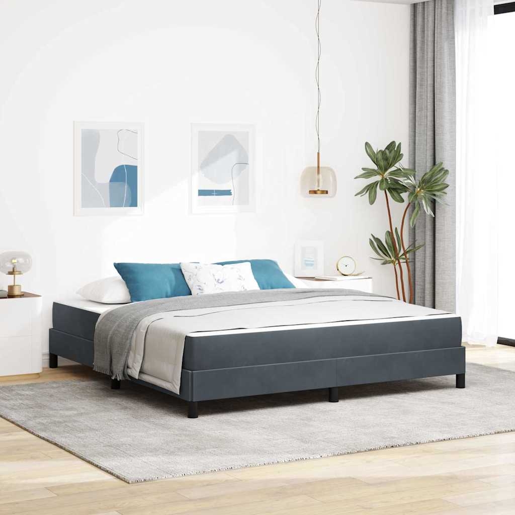 Boxspringbett mit Matratze Dunkelgrau 180 x 200 cm Samt