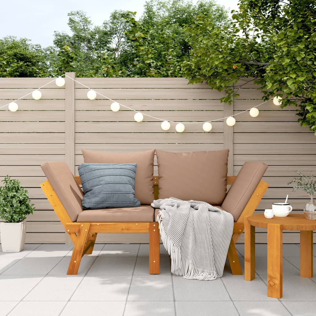 Gartenbank mit Kissen 2-in-1 Massivholz Akazie Gartenbank mit Kissen 2-in-1 Massivholz Akazie