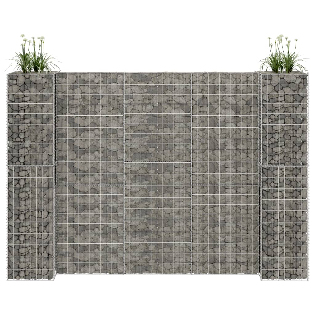 H-förmiger Gabionen-Pflanzkorb Stahldraht 260x40x180 cm H-förmiger Gabionen-Pflanzkorb Stahldraht 260x40x180 cm