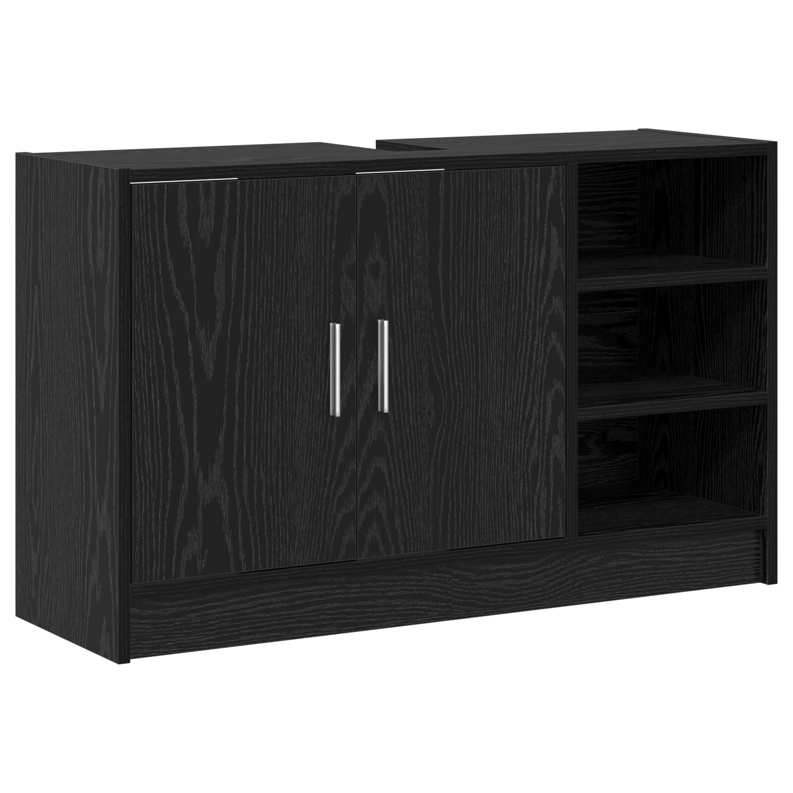 Spülenschrank Schwarz Eiche 90x29x55 cm Holzwerkstoff