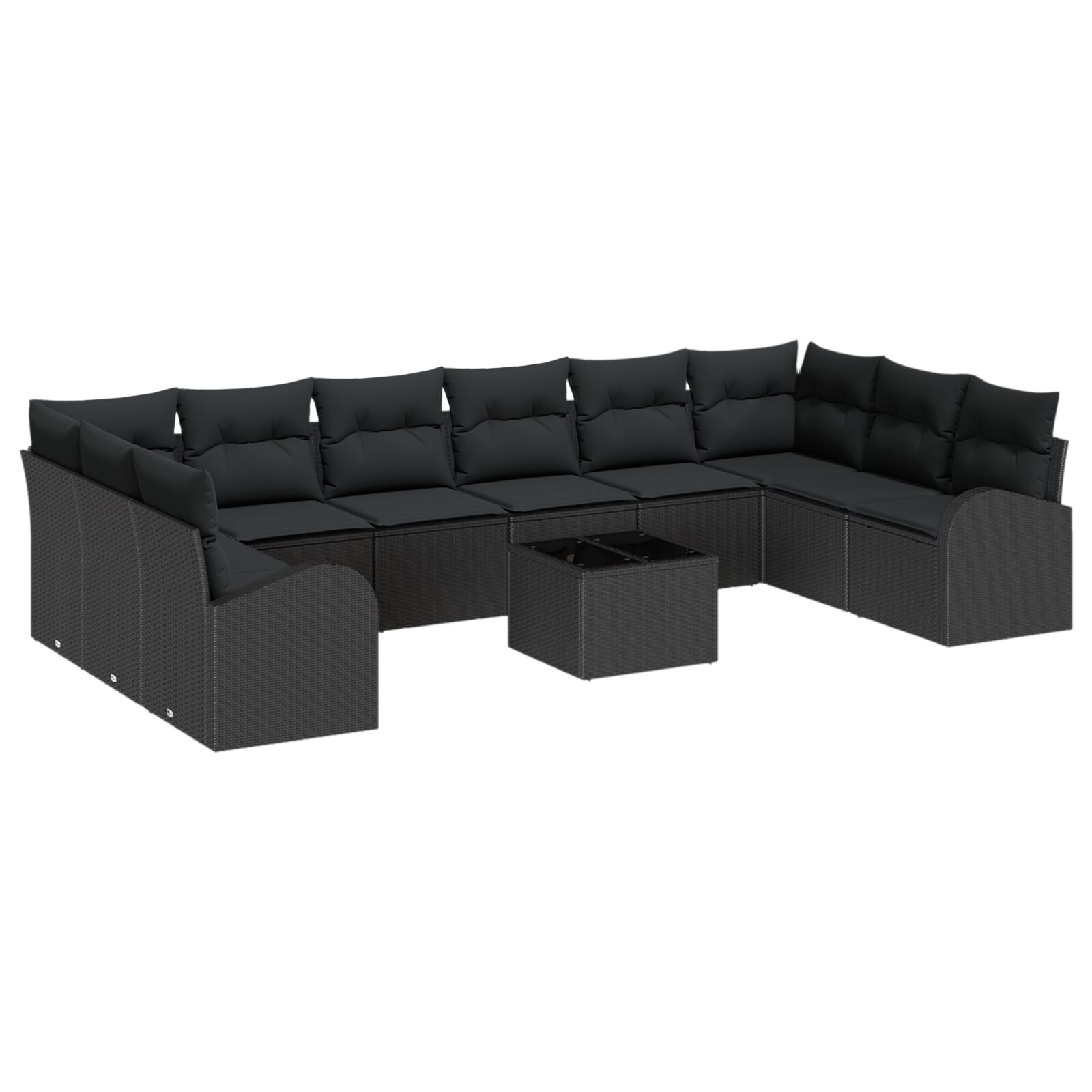 11-teiliges Garten Sofa Set mit Kissen Beige Poly Rattan, 2-Sitzer Garten Sofa mit Stauraum & Kissen Schwarz Poly Rattan 11-teiliges Garten Sofa Set mit Kissen Beige Poly Rattan, 2-Sitzer Garten Sofa mit Stauraum & Kissen Schwarz Poly Rattan