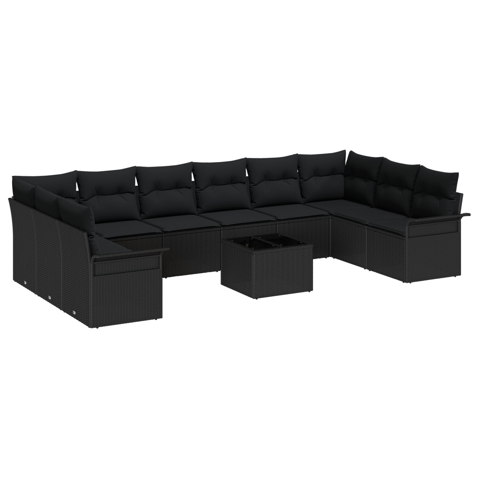 11-teiliges Garten-Sofa-Set mit Kissen Beige Poly-Rattan, 2-Sitzer Garten-Sofa mit Stauraum & Kissen Schwarz Poly-Rattan 11-teiliges Garten-Sofa-Set mit Kissen Beige Poly-Rattan, 2-Sitzer Garten-Sofa mit Stauraum & Kissen Schwarz Poly-Rattan