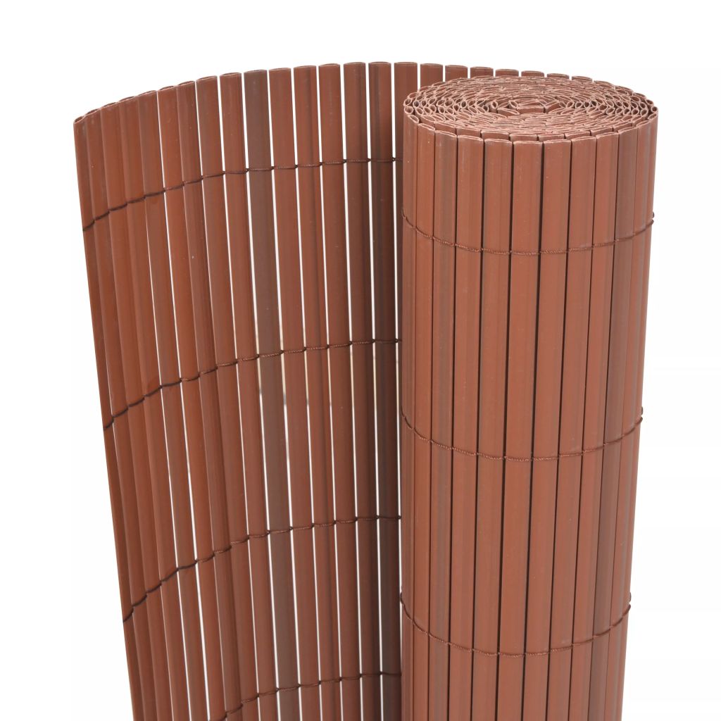 Gartenzaun Doppelseitig PVC 90 x 500 cm Braun Gartenzaun Doppelseitig PVC 90 x 500 cm Braun