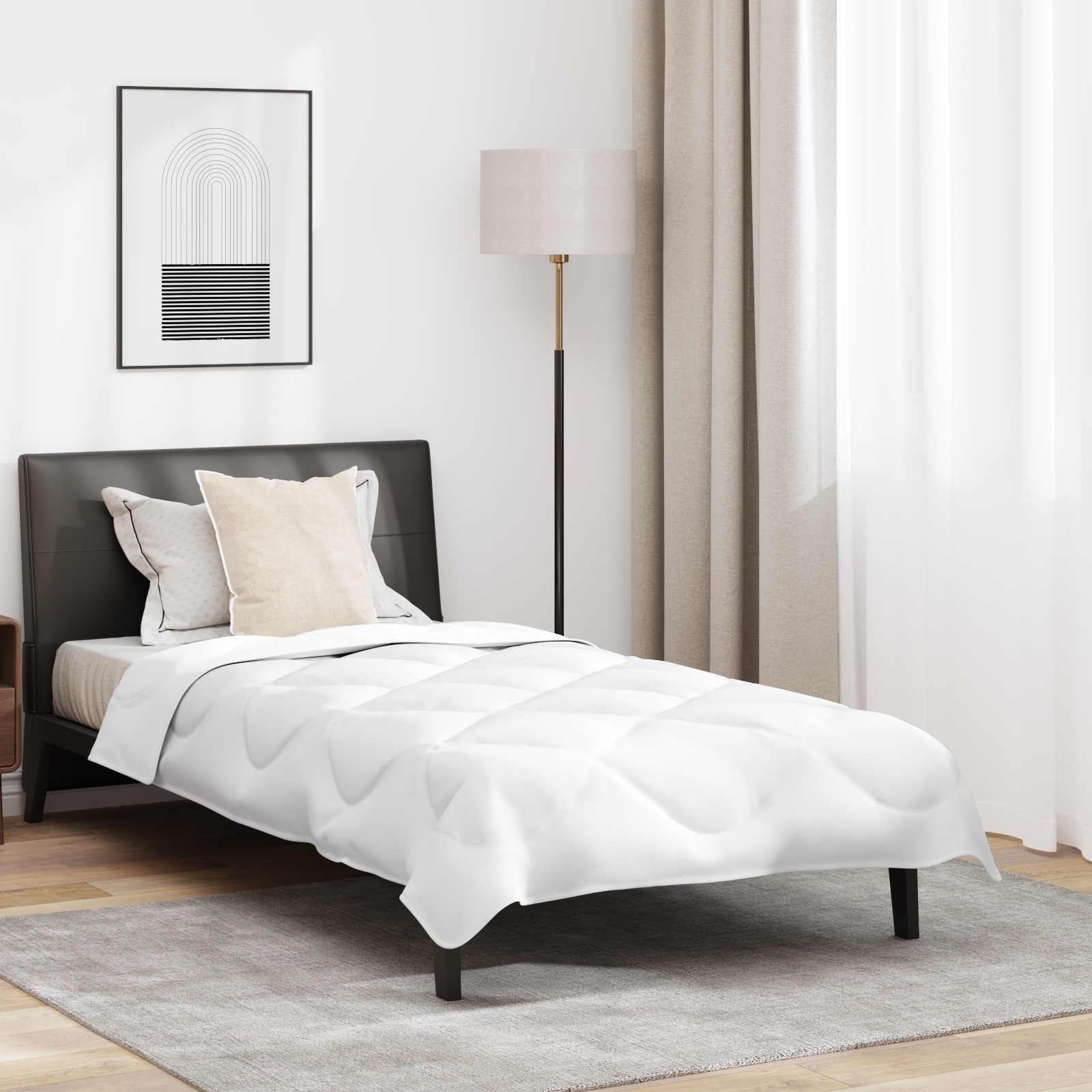Sommerdecke mit Kissen 2 pcs Weiß 135 x 200 cm Mikrofaser