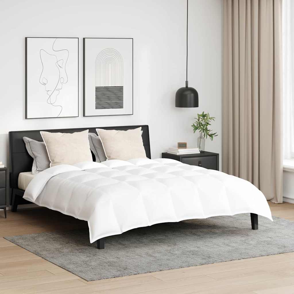 Winter Bettdecke Set mit Kissen 3 pcs Weiß 200 x 220 cm