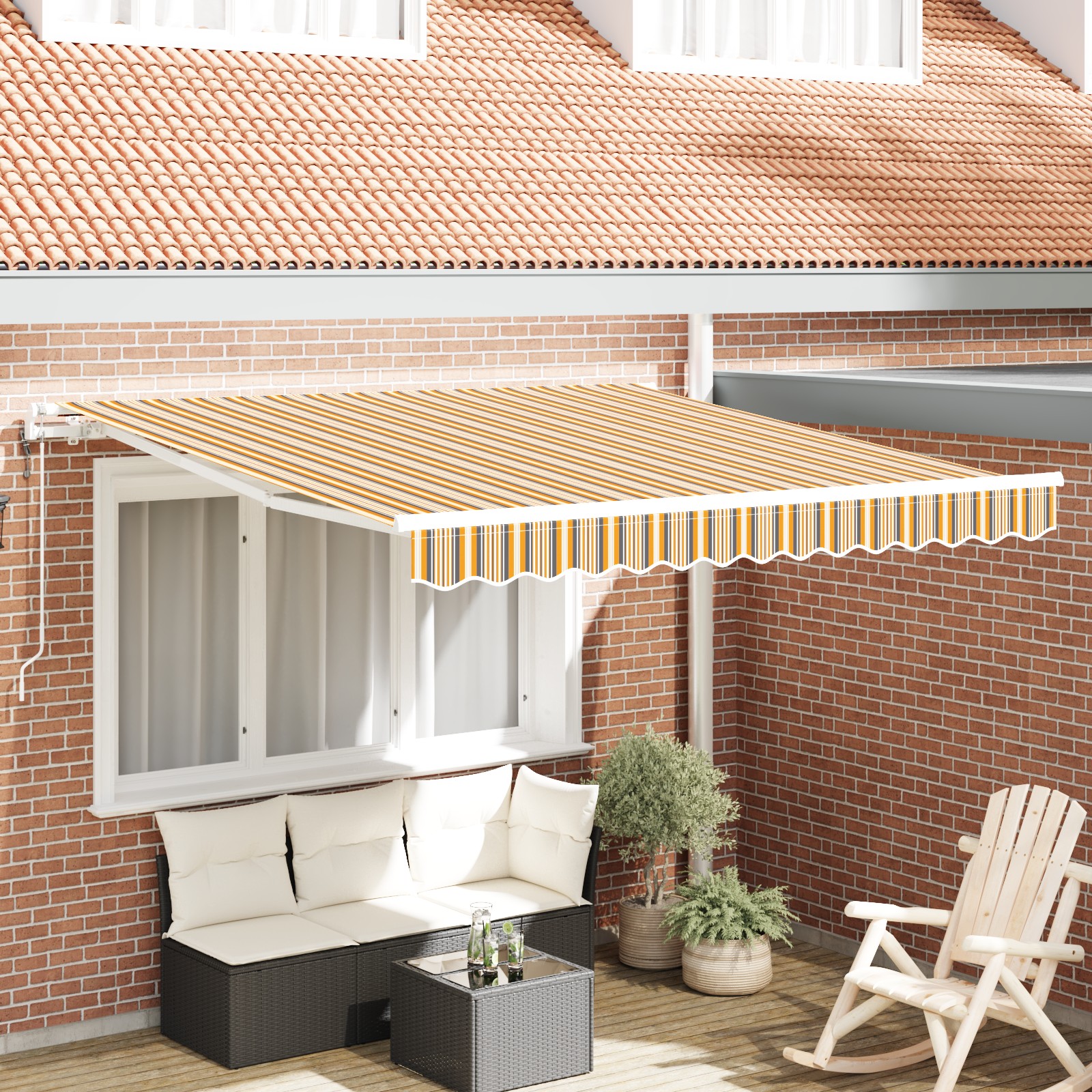Einziehbare Markise Mehrfarbig 300 x 250 cm Gewebe