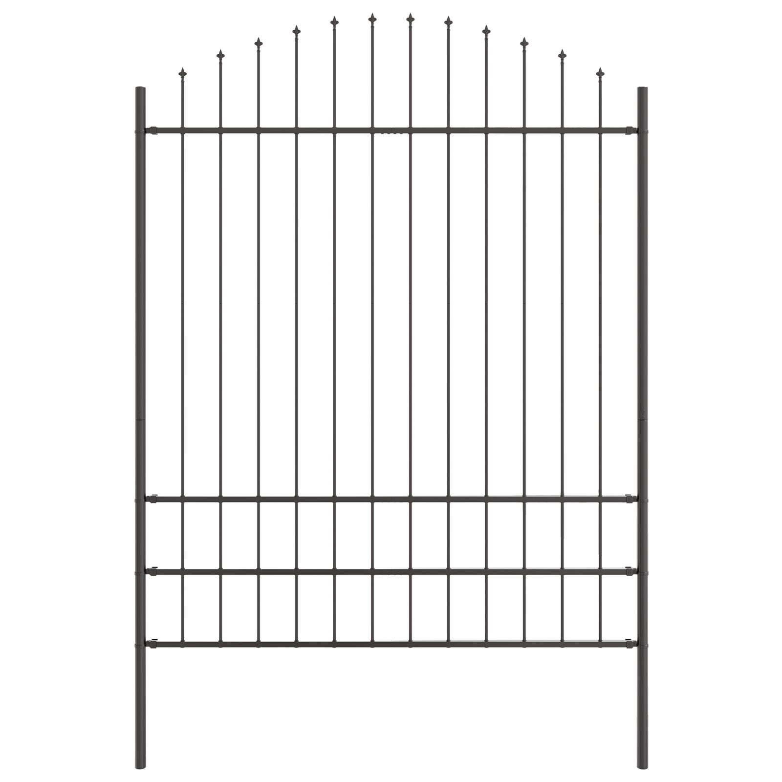 Gartenzaun mit Bögen Grau 1,7x2 m aus Stahl
