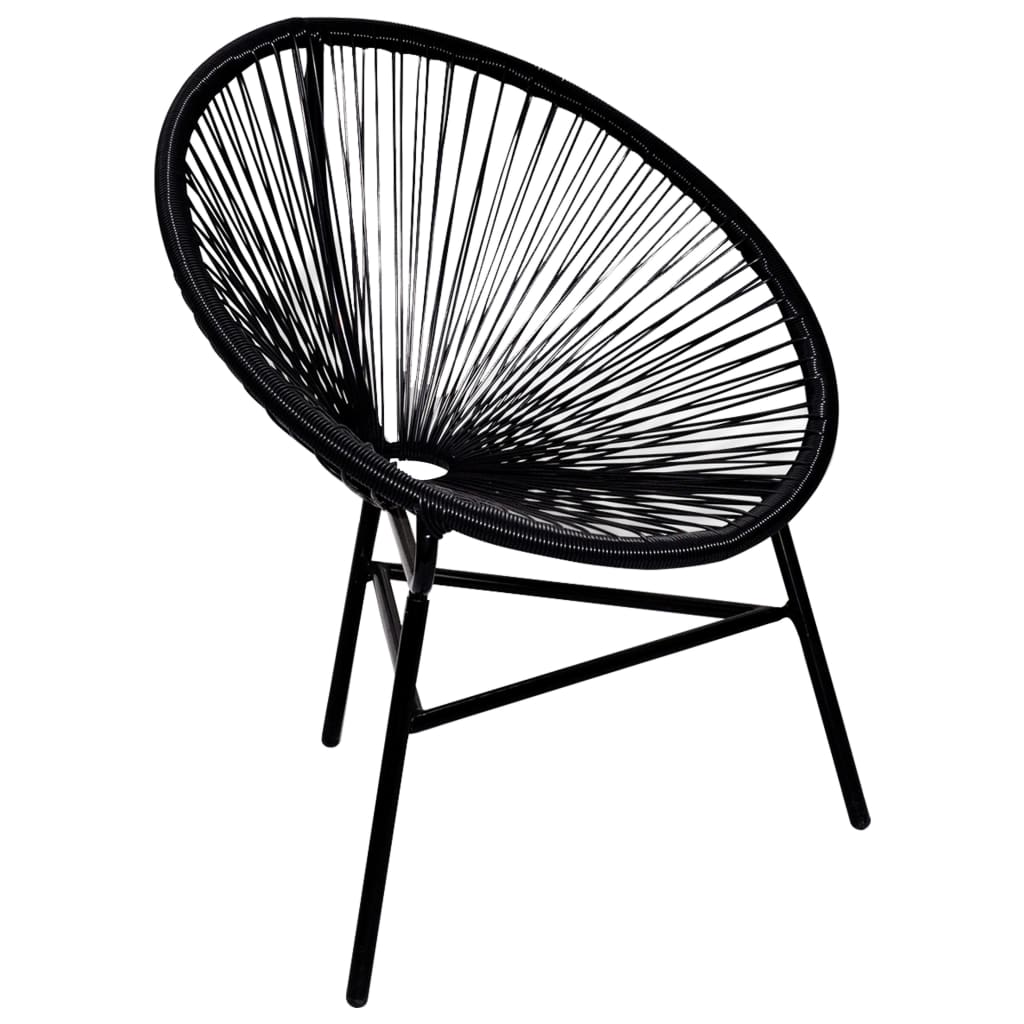 Garten-Mondstuhl Poly Rattan Schwarz Garten-Mondstuhl Poly Rattan Schwarz