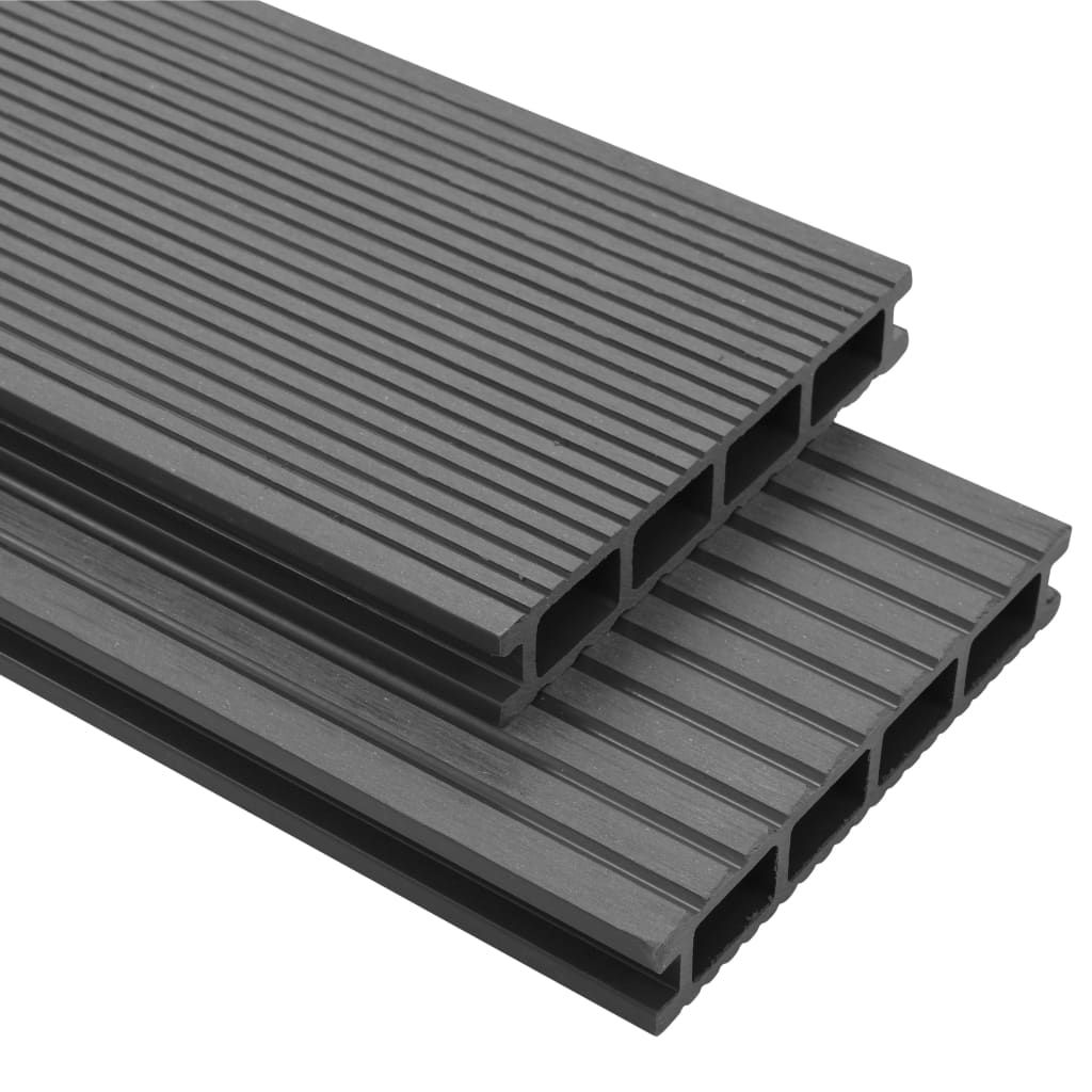 WPC Terrassendielen mit Zubehör 10 m² 4 m Grau WPC Terrassendielen mit Zubehör 10 m² 4 m Grau