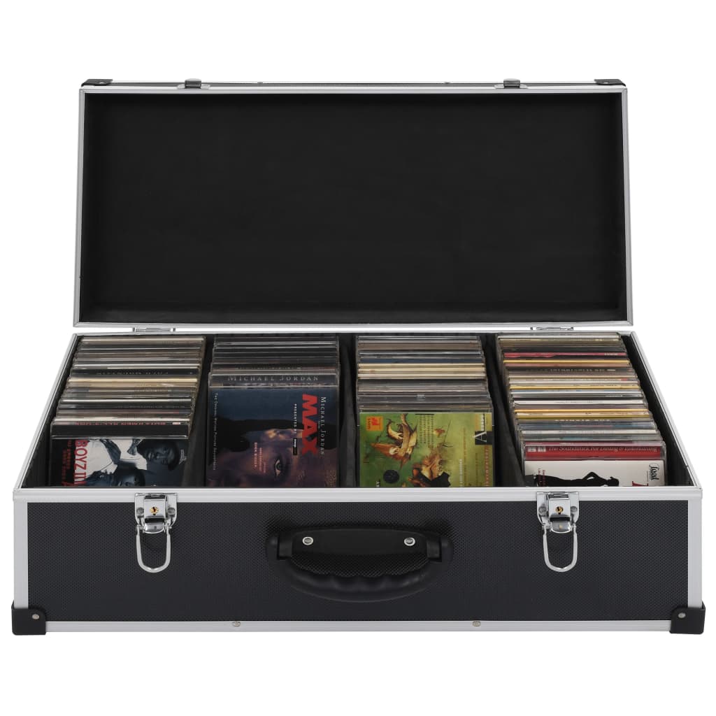 CD-Koffer für 80 CDs Aluminium ABS Schwarz CD-Koffer für 80 CDs Aluminium ABS Schwarz