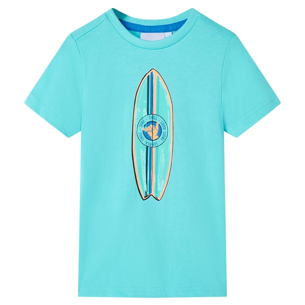 Kinder-Kurzarmshirt Aquablau 128