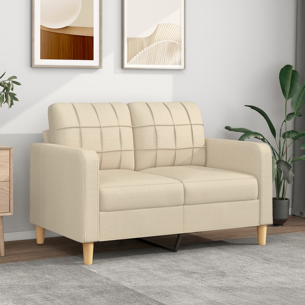 2-Sitzer-Sofa Creme 120 cm Stoff 2-Sitzer-Sofa Creme 120 cm Stoff