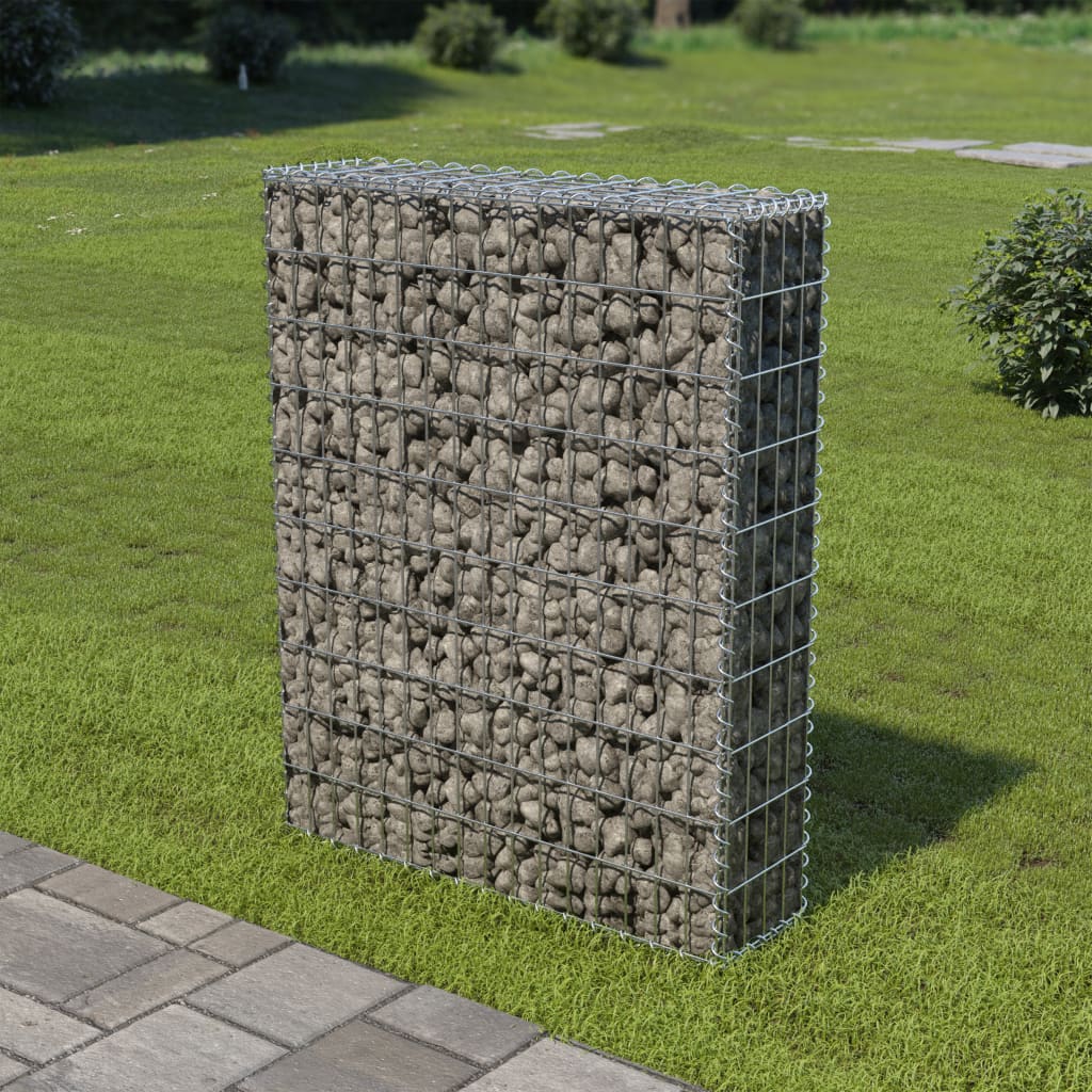 Gabionenwand mit Abdeckung Verzinkter Stahl 80×20×100 cm Gabionenwand mit Abdeckung Verzinkter Stahl 80×20×100 cm