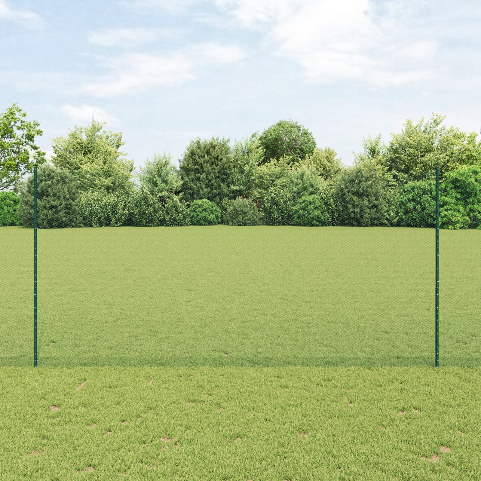 Zaunpfosten 11 Teile U-Profil Grün 150 cm Stahl