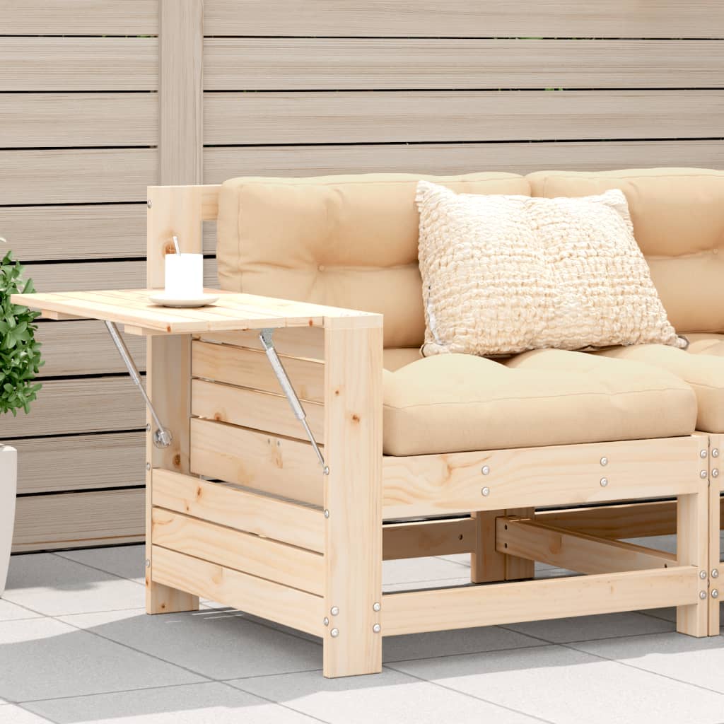 Gartensofa mit Armlehne und Kissen Massivholz Kiefer Gartensofa mit Armlehne und Kissen Massivholz Kiefer