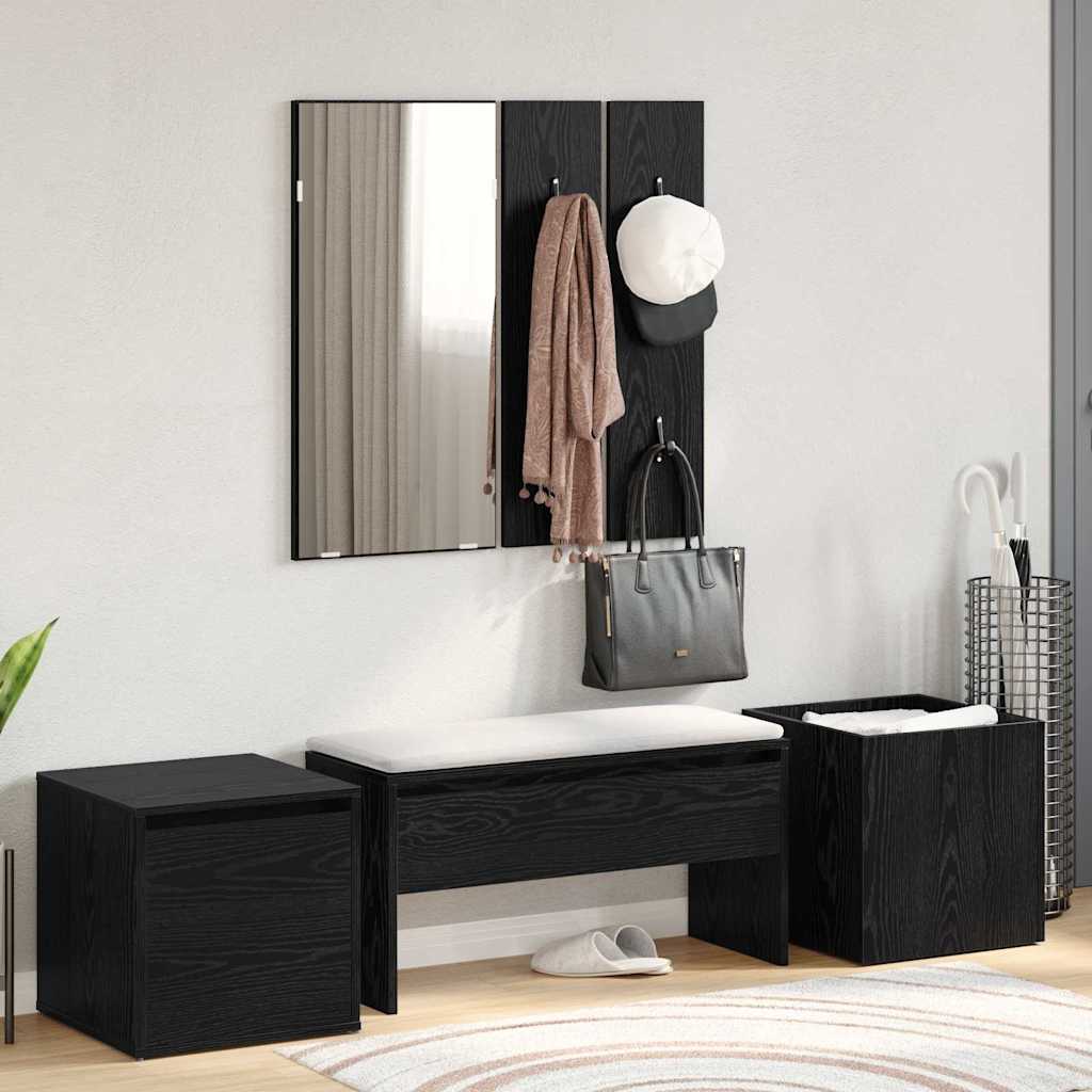 Flurmöbel-Set Wandmontiert 4 pcs Schwarze Eiche 80 x 31 x 40 cm