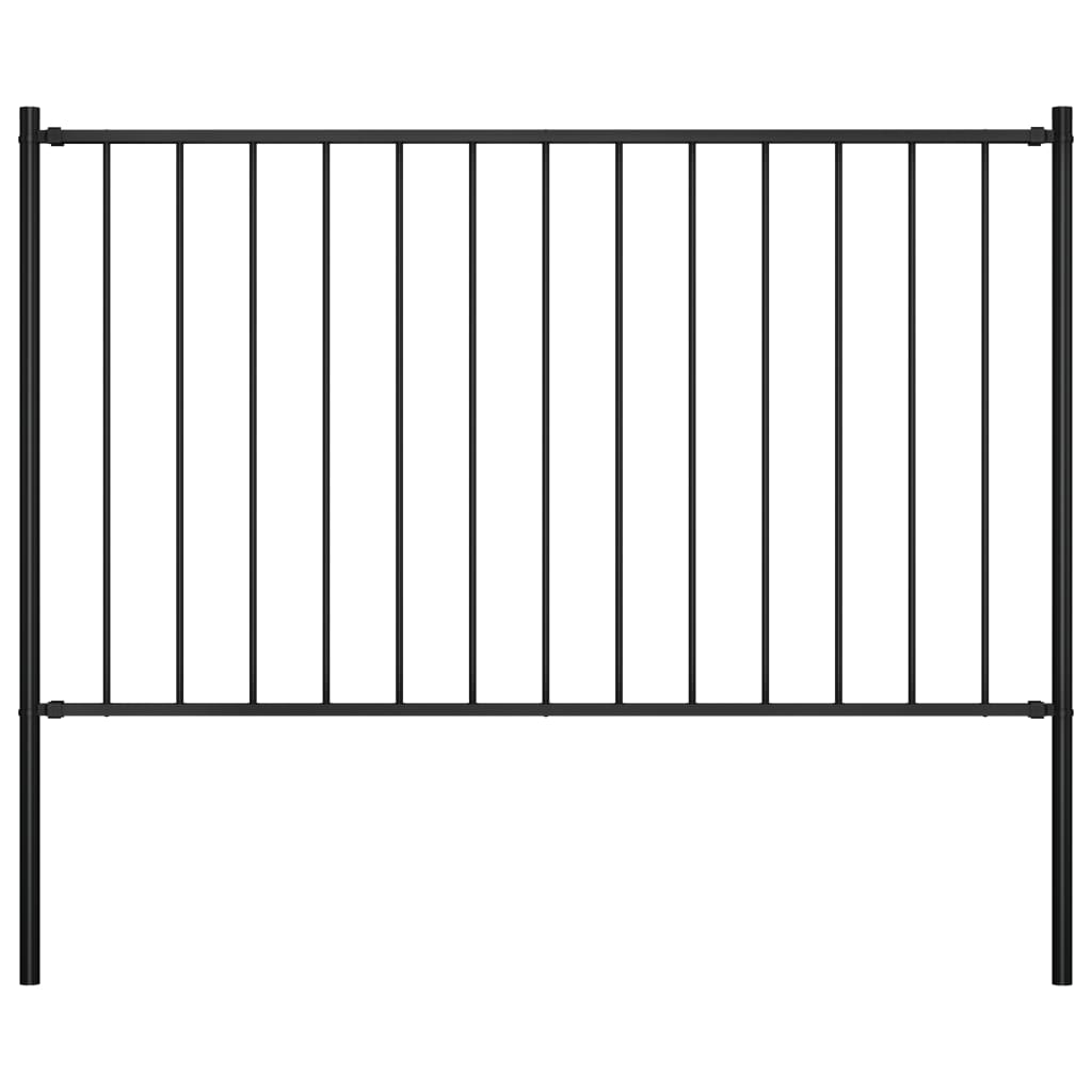 Zaunfeld mit Pfosten Pulverbeschichteter Stahl 1,7 x 1,25 m