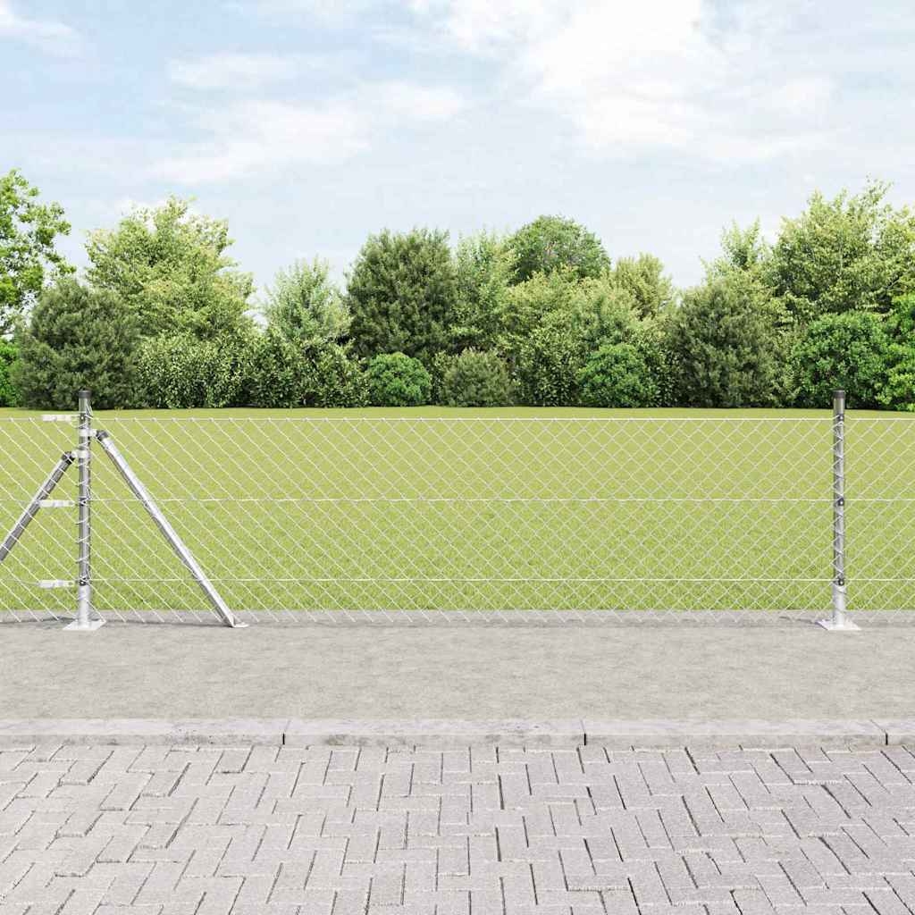 Zaunpfostenset Silber 10 x 0.6 Meter Verzinkter Stahl