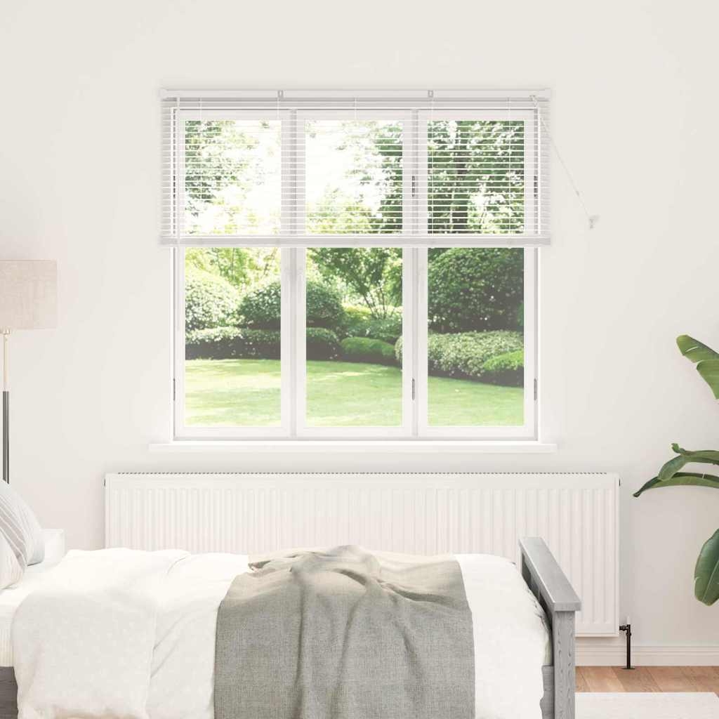 Fenster Jalousie mit Vorhängen Sonstiges Weiß 80 x 130 cm Aluminium