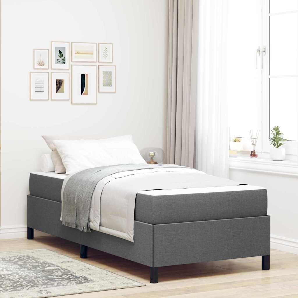 Boxspringbett Dunkelgrau, Schwarz 90 x 200 cm