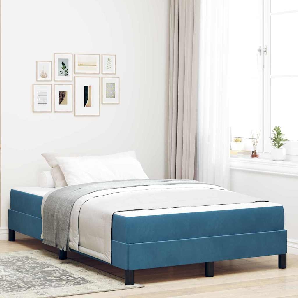 Boxspringbett mit Matratze Dunkelblau 120 x 200 cm Samt