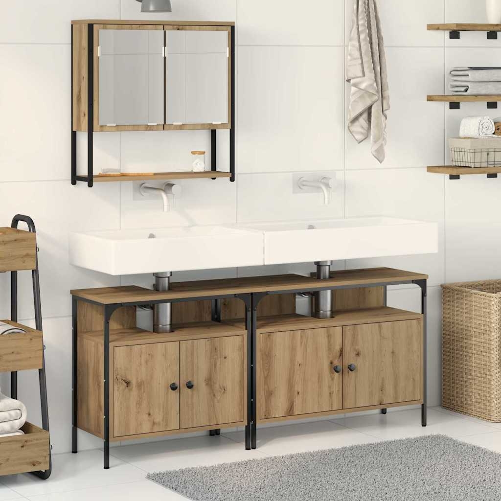 3-tlg. Badmöbel-Set Artisan Eiche Holzwerkstoff