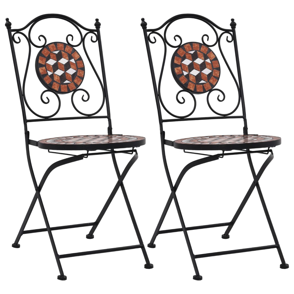 Bistrostühle Mosaik 2 Stk. Keramik Braun Bistrostühle Mosaik 2 Stk. Keramik Braun