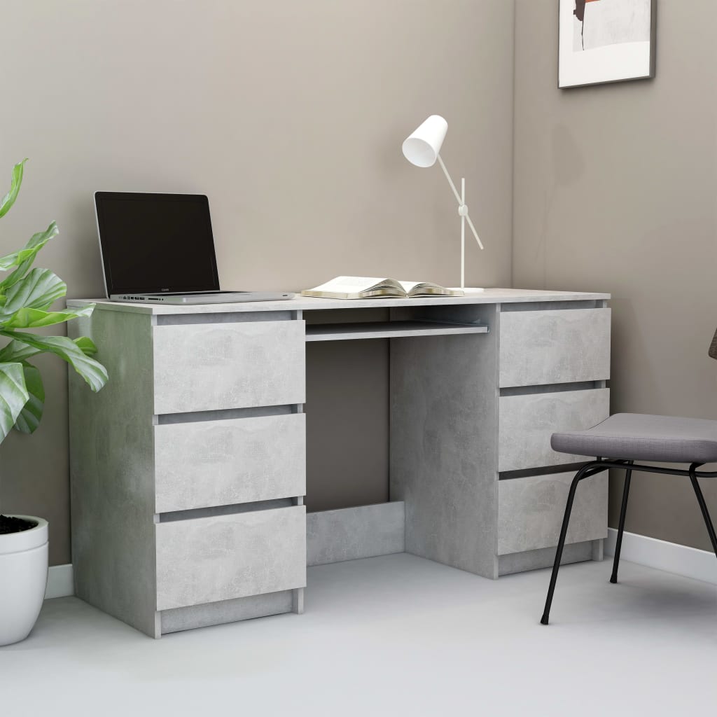 Schreibtisch Betongrau 140x50x77 cm Holzwerkstoff Schreibtisch Betongrau 140x50x77 cm Holzwerkstoff