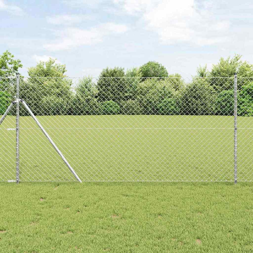Zaunpfostenset Silber 1.4 x 10 m Verzinkter Stahl