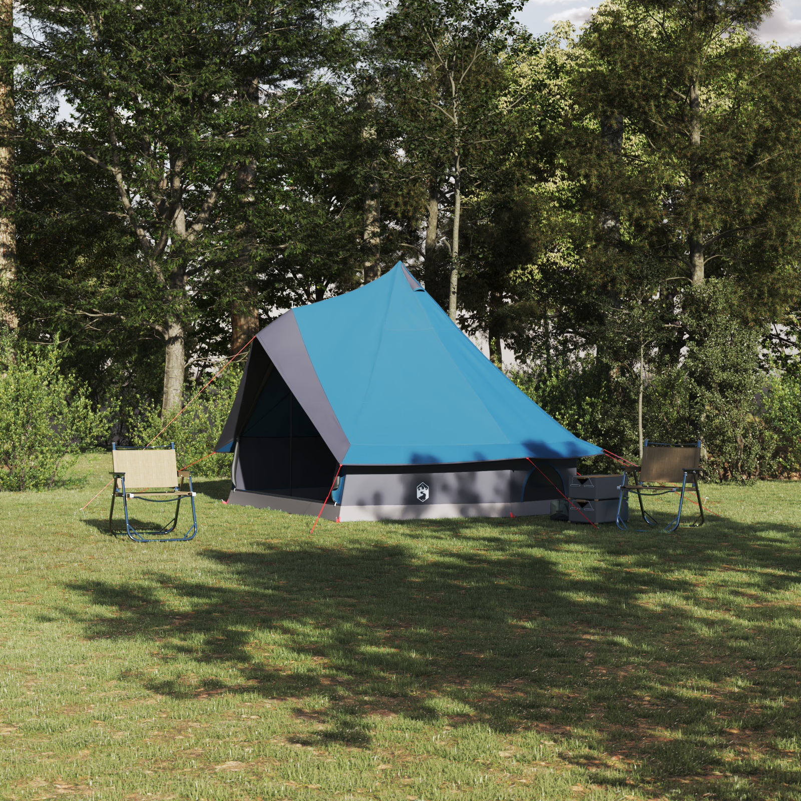 Familienzelt Tipi Blau 8-Personen wasserdicht