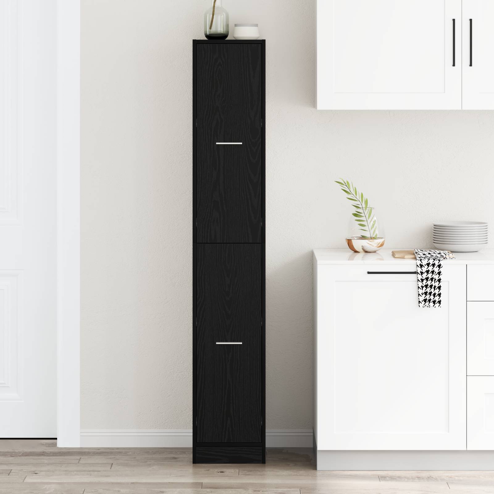 Apotheker-Schrank Schwarze Eiche 30x41x174,5 cm Spanplatte
