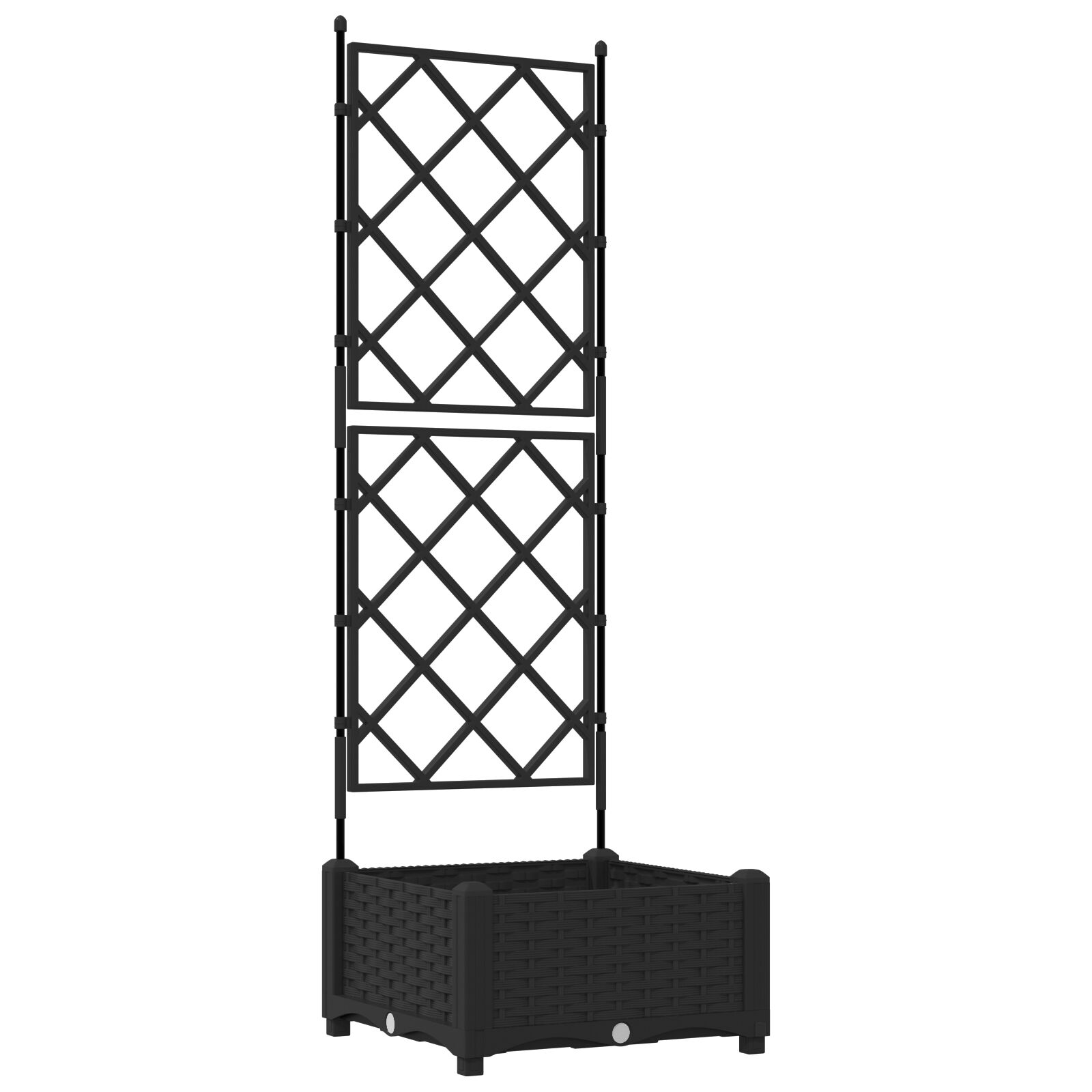 Gartenpflanzer mit Spalier Schwarz 40x40x125,5 cm