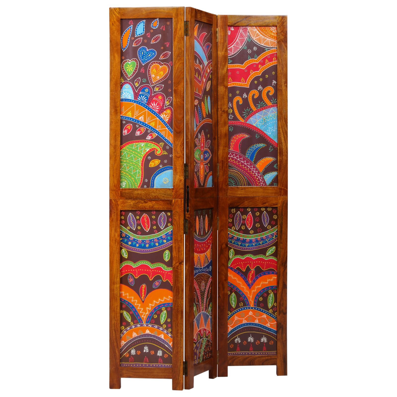 Raumteiler 3 Paneele Honigbraun 35x1.5x160 cm Massivholz Akazie