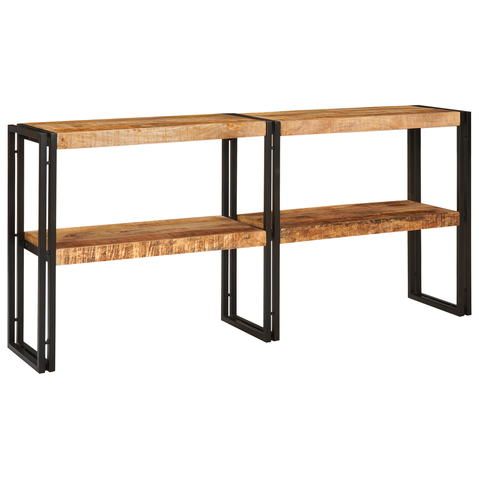 Konsolentisch 160x33x75 cm Massivholz Raues Mangoholz