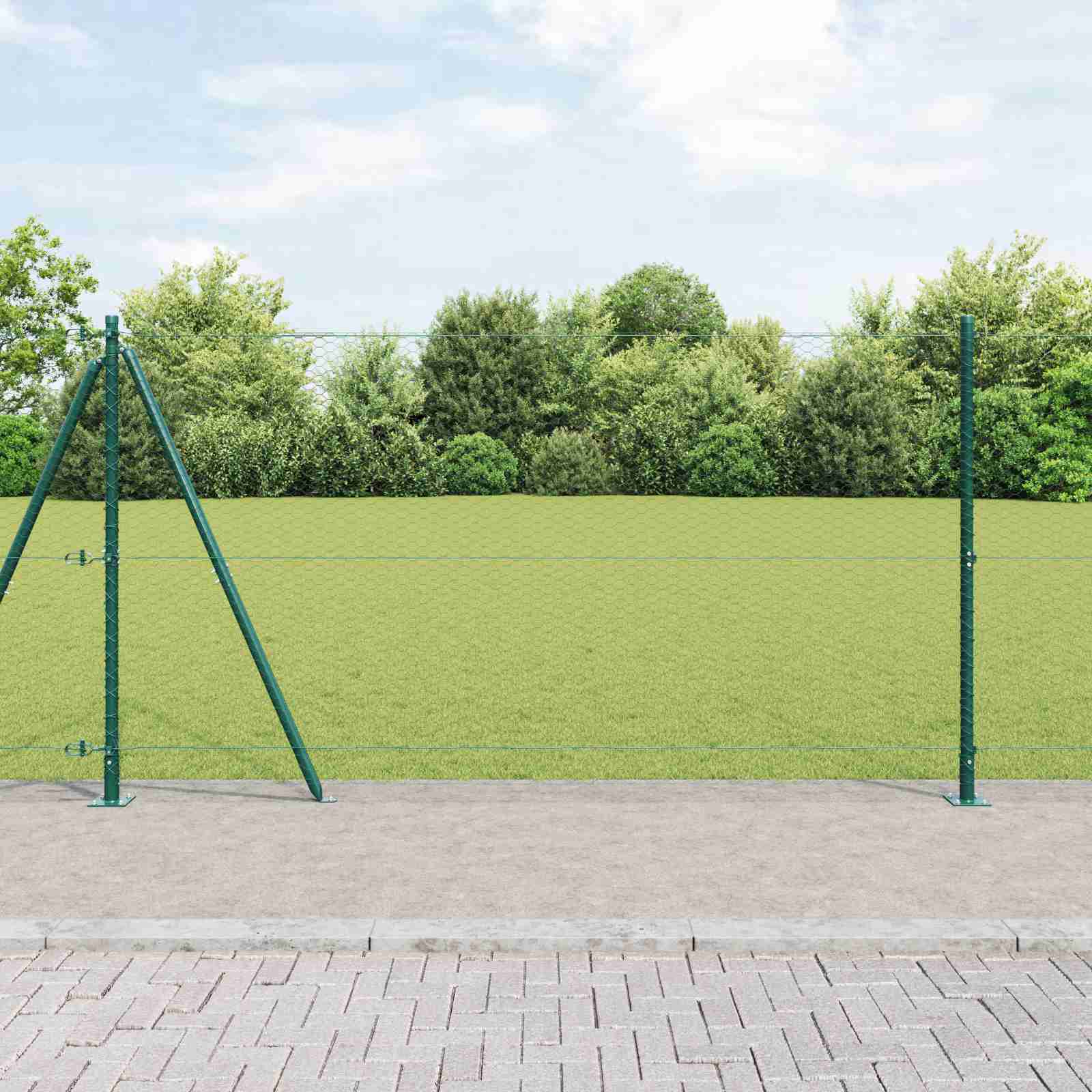 Sechseckzaun Grün 1,2x10 m Stahl