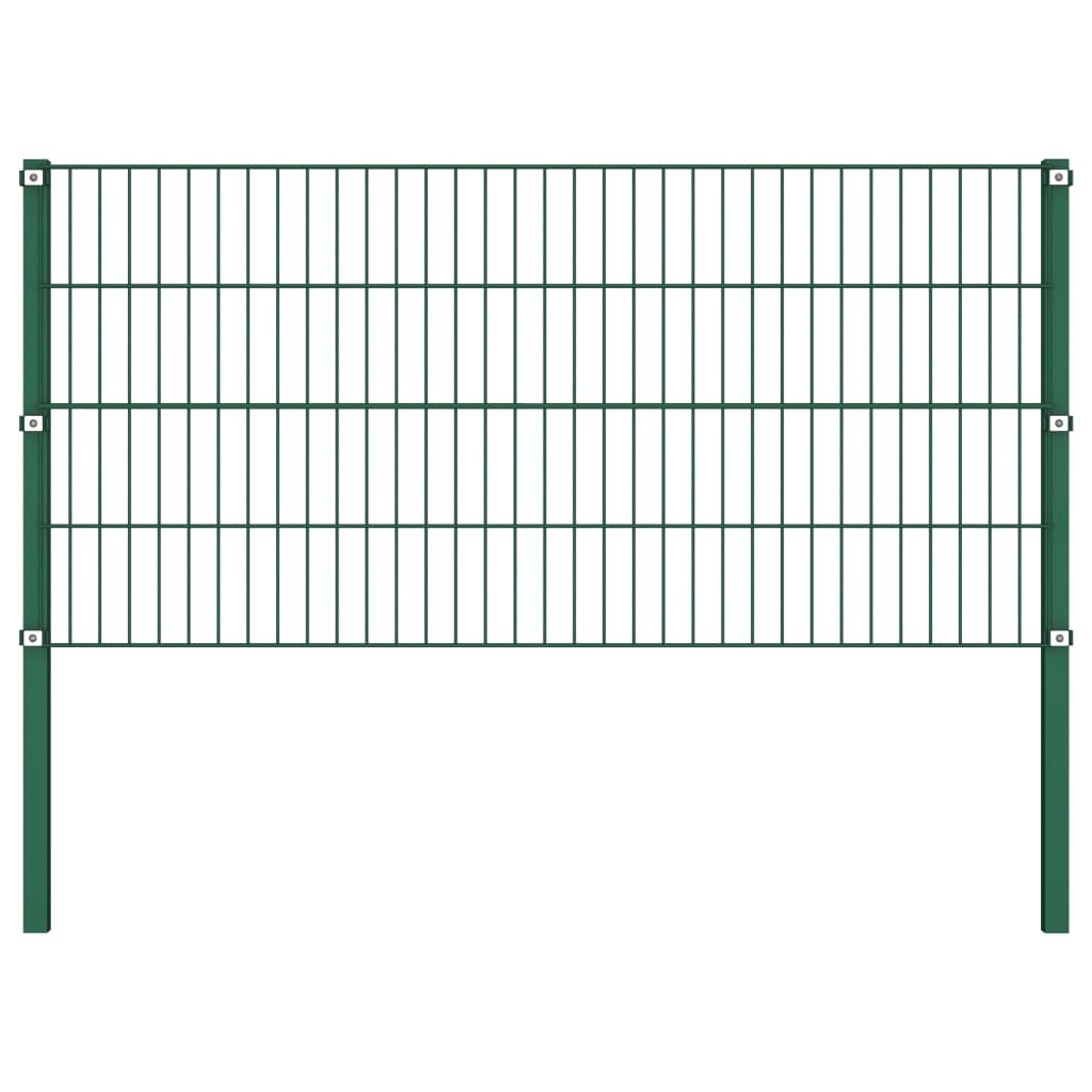 Zaunfeld mit Pfosten Eisen 1,7 x 0,8 m Grün