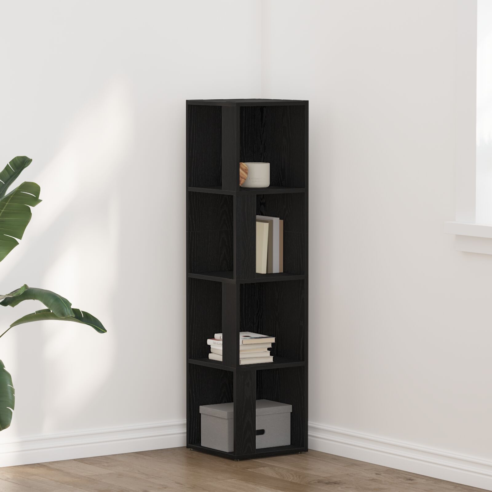 vidaXL Bücherregal Schwarze Eiche 33x33x132 cm Holzwerkstoff