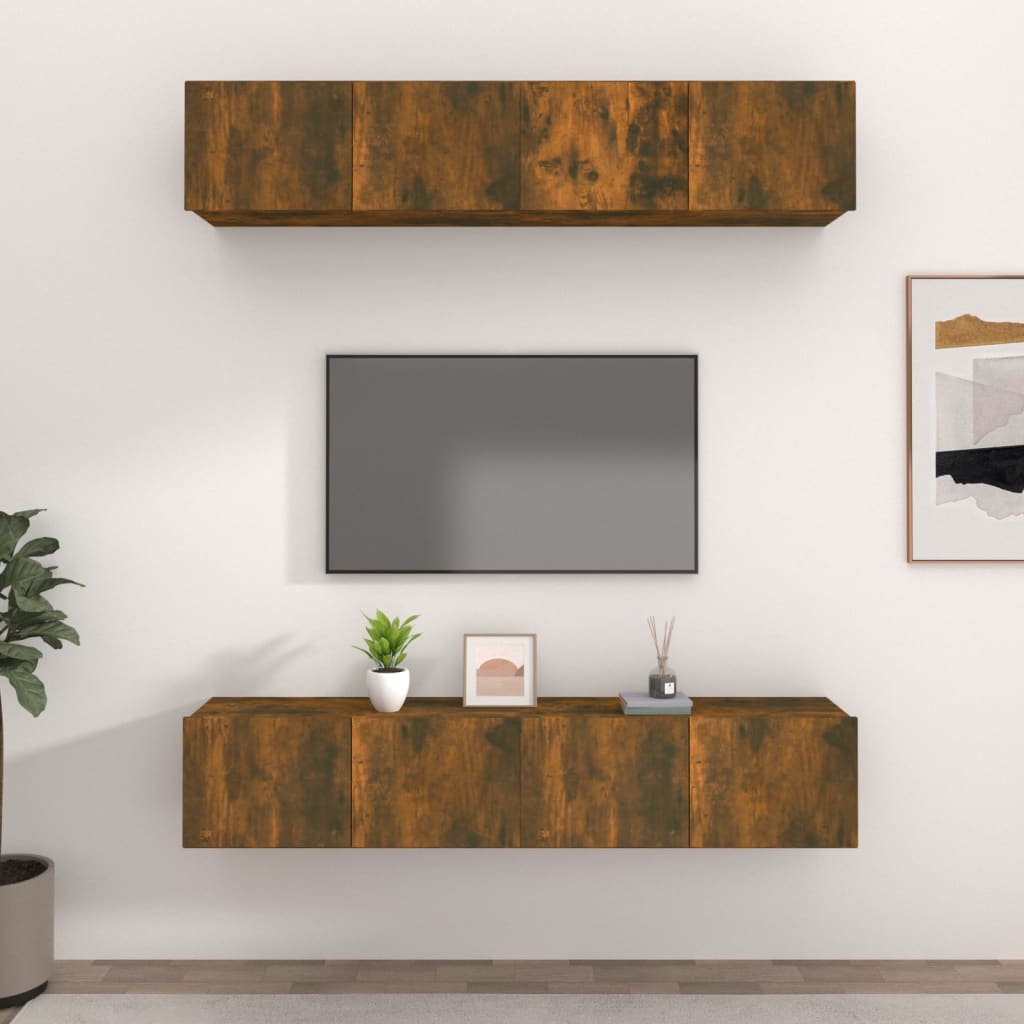TV-Schränke 4 Stk. Sonoma-Eiche 80x30x30 cm Holzwerkstoff
