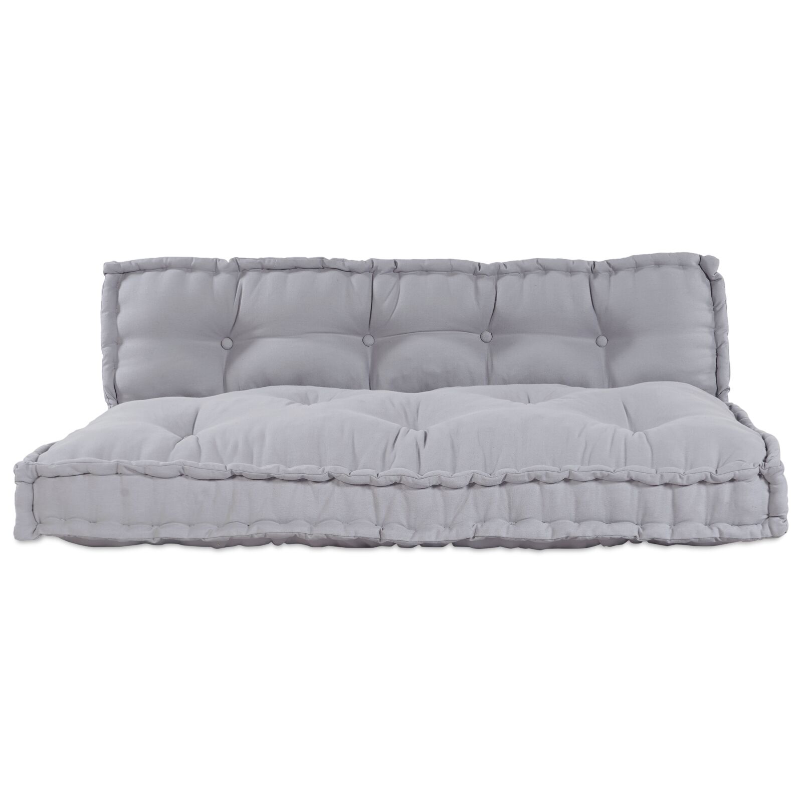 vidaXL Palettensofa Kissen mit Rückenlehne Grau Stoff