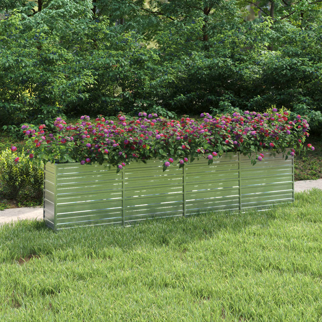 Garten-Hochbeet 320x40x77 cm Verzinkter Stahl Silber Garten-Hochbeet 320x40x77 cm Verzinkter Stahl Silber