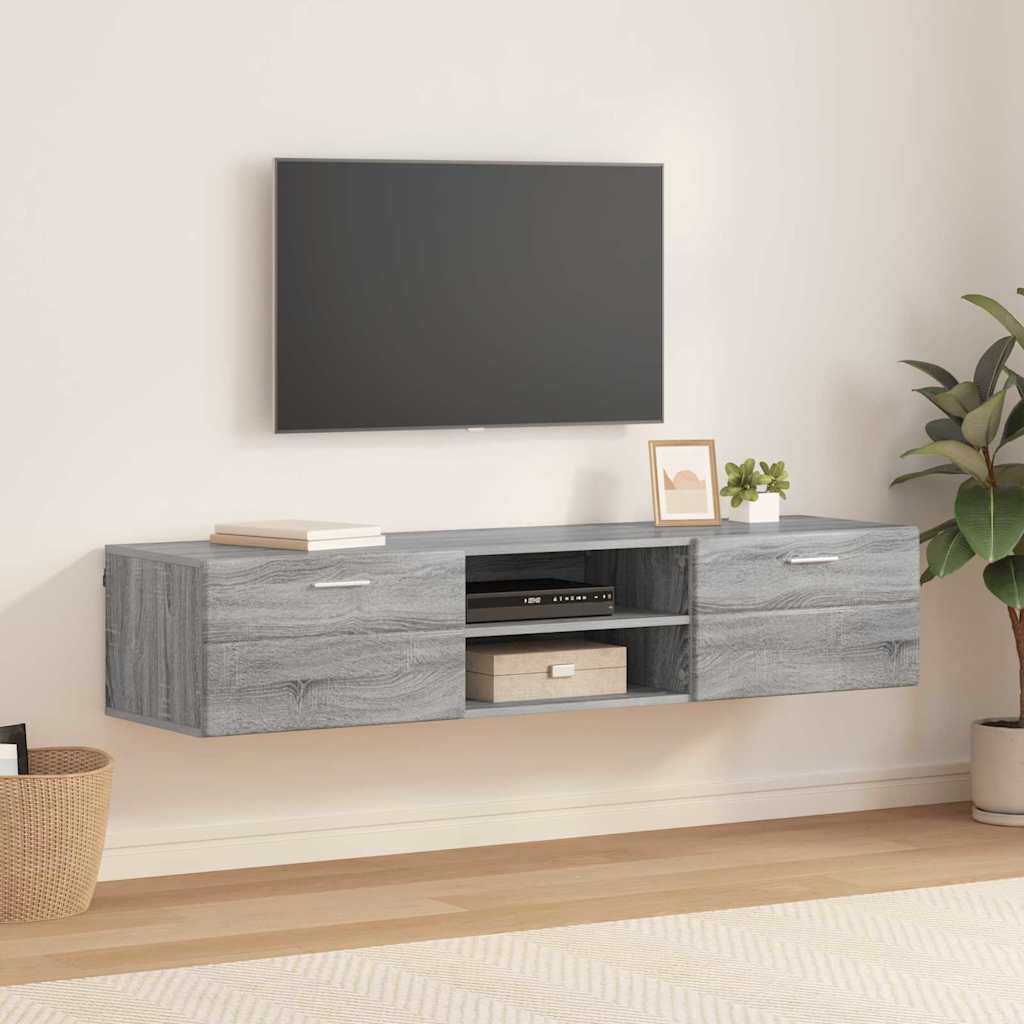 TV-Schränk mit Regal Grau Sonoma 150 x 39 x 30 cm Holzwerkstoff
