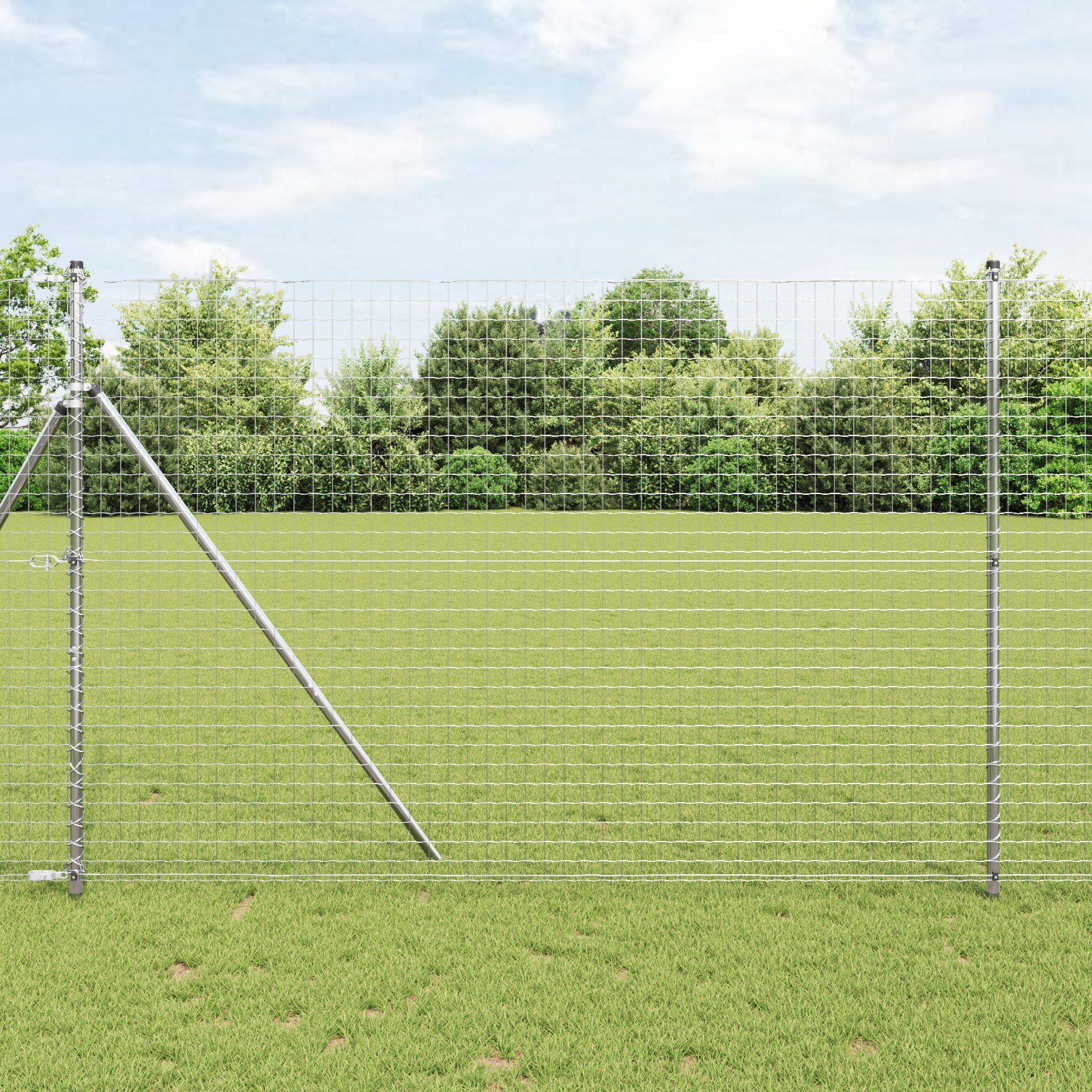 Zaunpfosten 12 pcs Silber 200 cm Galvanisierter Stahl
