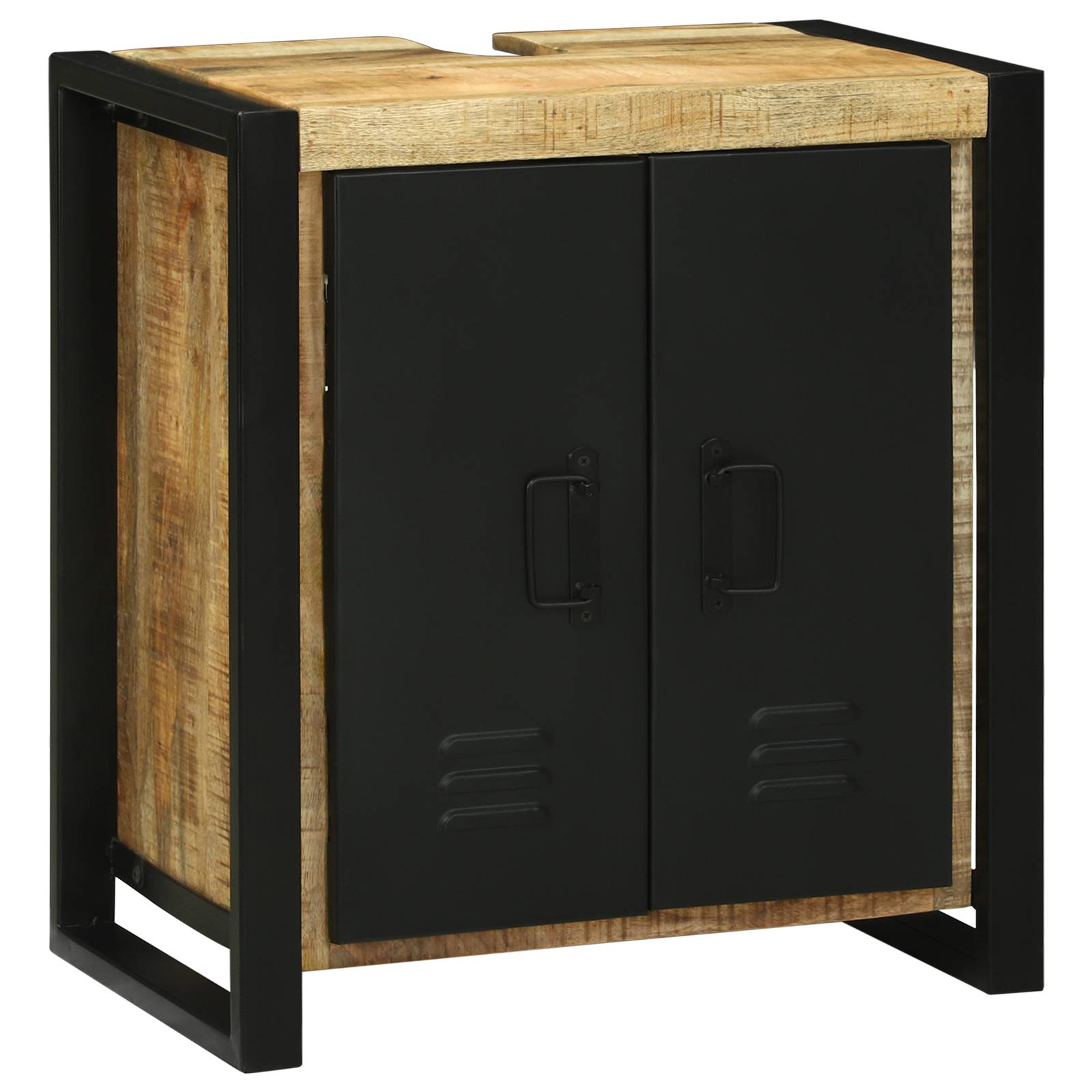 Waschbecken Schrank 55x35x60 cm Massivholz Raues Mango